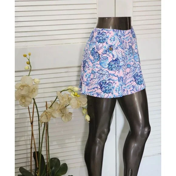 Lilly Pulitzer Women's Madison Blue & Pink Floral Skort Size S 079 - Picture 12 of 16